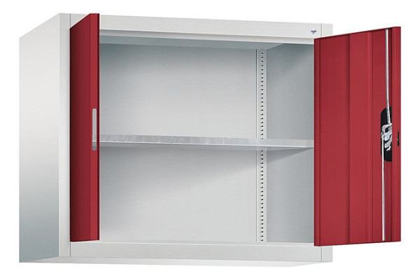 C+P bovenkast Acurado, H790xW930xD400mm, kleur: lichtgrijs/robijnrood, verzonken handgreep, 9265-009 S10075