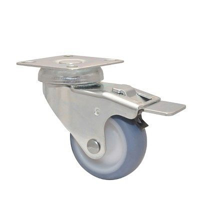 WAGNER Apparate-Lenkrolle ECO Durchmesser 50mm, TPR, soft, Gleitlager, Feststeller, Tragkraft 50kg, VE: 10 Stück, 3355001