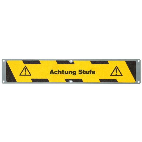 Meelbroek antislipplaat aluminium met m2 antislipcoating, "Attention step" 114x635mm, APM13F1