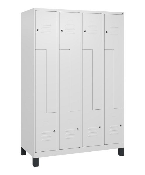 C+P Z-Spind Classic PLUS, voeten, 8 vakken, 1800x1200x500mm, 9016/9016, cilindersloten, 0800137-408 S10029