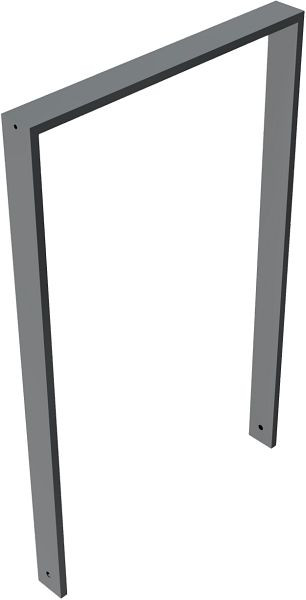 Schake-armleuning van rechthoekige staalbuis, 80 x 20 mm, zonder dwarsbalk, totale breedte: 750 mm, thermisch verzinkt en gecoat DB 703, 458_075B