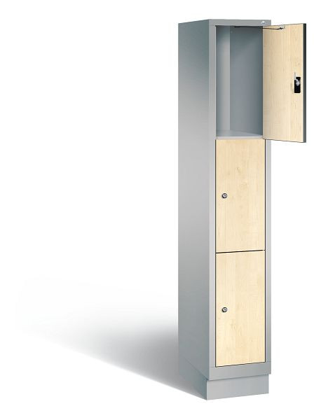 C+P lockerkast Evolo, H1800xB320xD500mm, kleur: wit aluminium / Donau esdoorn decor, 48020-103 S10140