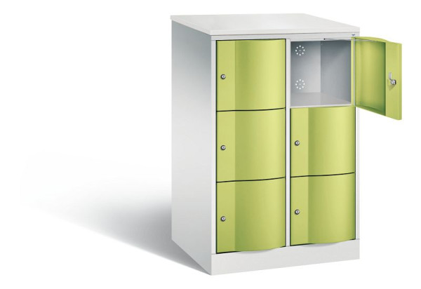 C+P XL lockerkast Resisto, H1255xB772xD640mm, kleur: lichtgrijs / virid groen, 8573-273 S10117