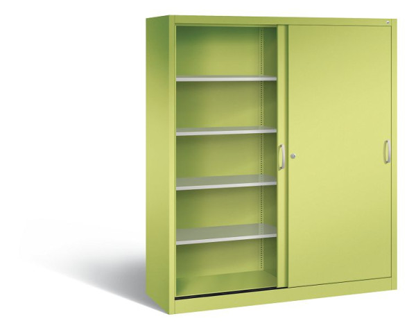 C+P schuifdeurkast Acurado, H1950xB1600xD500mm, kleur: Viridin groen / Viridin groen, beugelgreep, 5 niveaus, 2150-00 S10221