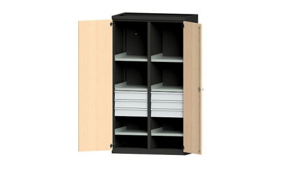 ANKE werkbanken, zware kast, model 203 VH, 1085 x 630 x 1950 mm, RAL 7016/beuken decor, 620.069