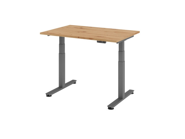 Hammerbacher zit-sta bureau elektrisch 120x80cm knoestig eiken, VXDSM12/R/G
