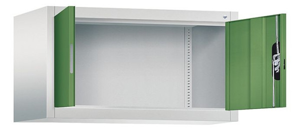C+P bovenkast Acurado, H500xW930xD500mm, kleur: lichtgrijs / reseda groen, verzonken handgreep, 9284-000 S10262