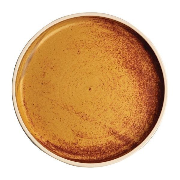 Olympia Canvas plat rond bord sienna-roest 18cm, VE: 6 stuks, FA307