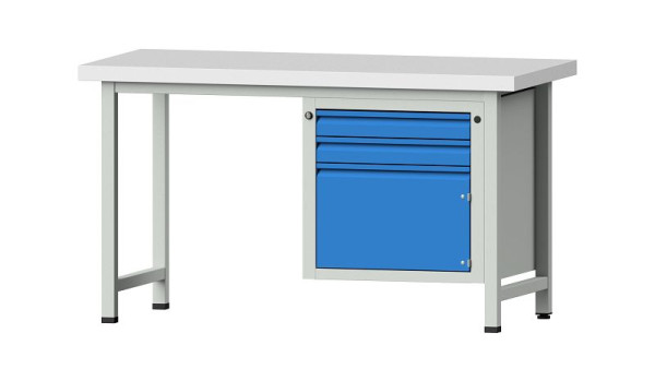 ANKE werkbanken combinatie werkbank, model 702 E, 1500 x 700 x 850 mm, RAL 7035/5012, KSP 50 mm, 510.511