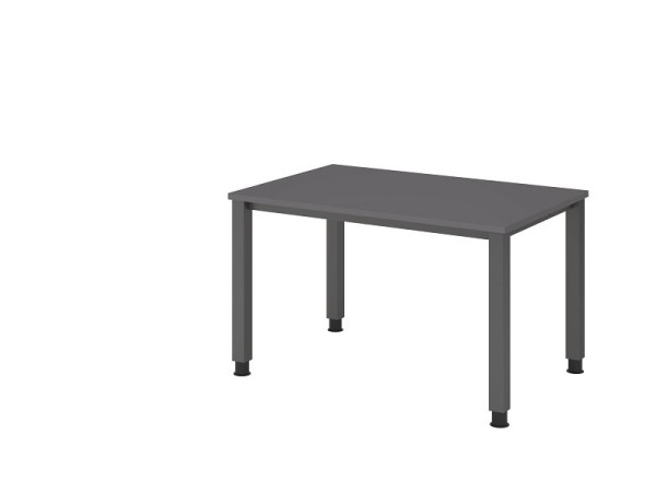 Hammerbacher bureau 4-poots vierkant 120x80cm grafiet, rechthoekige vorm, VQS12/G/G