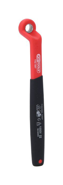 KS Tools geïsoleerde ringsleutel, gebogen, 7 mm, 118.1307