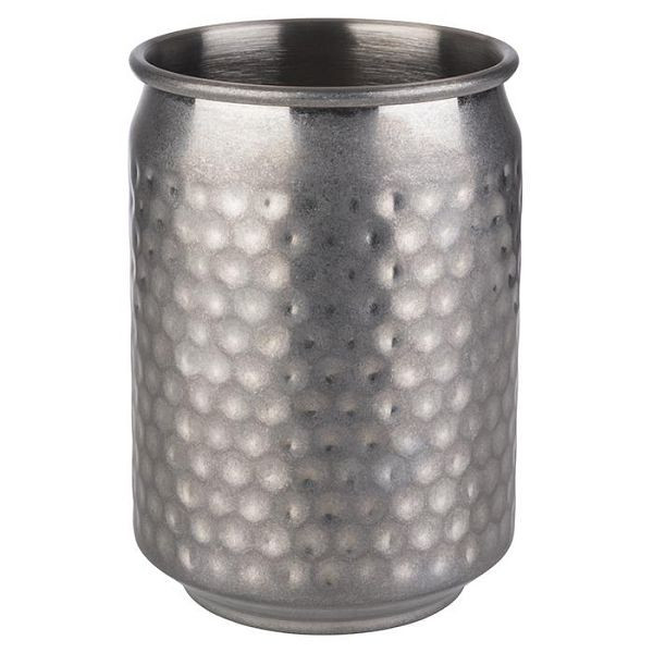 APS mok -COOL-, Ø 7,5 cm, hoogte: 10,5 cm, 18/8 roestvrij staal, antieke roestvrijstalen look, gehamerd oppervlak, 93373