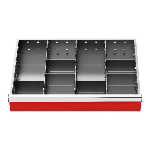 Bedrunka + Hirth lade-inzet, serie T500-6, middenvakrails, met 8 tussenschotten, 168-139A