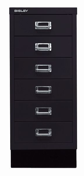 Bisley MultiDrawer™, 29-serie met onderstel, DIN A4, 6 laden, zwart, L296S633