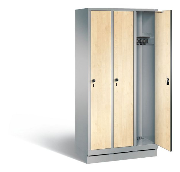 C+P Evolo kleerkast, H1800xB900xD500mm, kleur: wit aluminium / Donau esdoorn decor, 48020-30 S11032