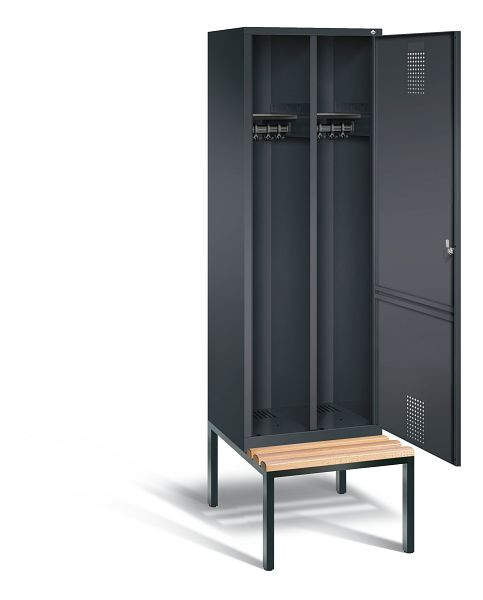C+P zwart wit locker Evolo, H2090xB610xD500mm, kleur: zwart-grijs, 48250-20 S10091