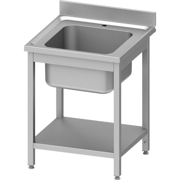 Stalgast spoelunit ECO met voet 600x600x850 mm, met één wasbak, met opstand, zelf te monteren (AISI201), DST06661A