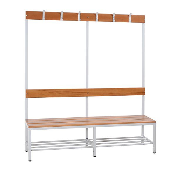 Lüllmann bankkast, 1825 x 2000 x 400 mm, lichtgrijs/hardhout beuken, 806130