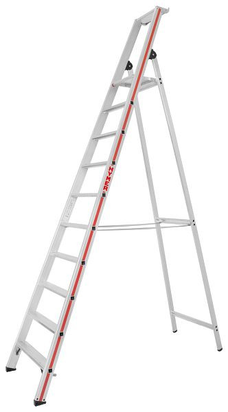 HYMER trap met platform, van een zijde toegankelijk, 10 treden, lengte 3,20 m, stahoogte: 2,32 m, 802610