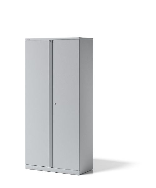 Bisley Essentials draaideurkast, met 4 planken voor 5 ordnerhoogtes, lichtgrijs, YECB09194S645