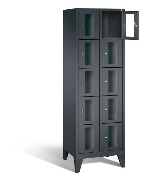 C+P lockerkast Classic, H1850xB610xD500mm, kleur: zwart-grijs, 8010A205 S10016