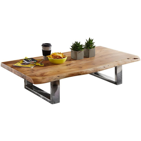 Wohnling salontafel ASURA 115 x 25 x 58 cm massief acaciahout metalen frame groot, WL5.524