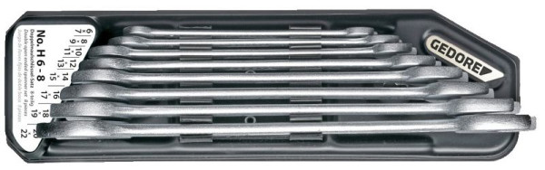 GEDORE dubbele steeksleutelset in houder, 8-delig, 6-22 mm, 6079400