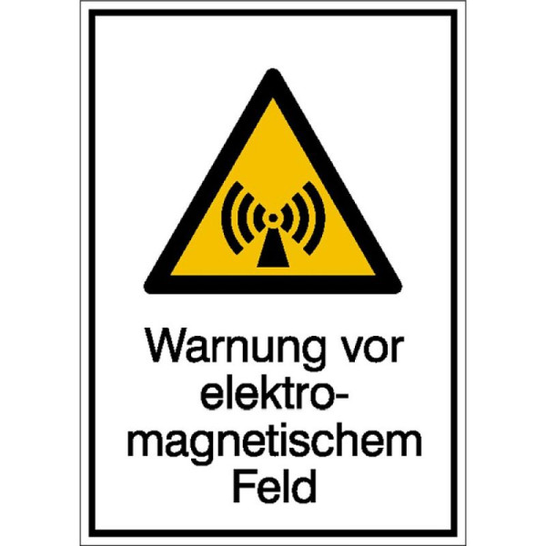 Stein HGS HGS combinatiebord met waarschuwingsbord en aanvullende tekst, waarschuwing voor elektromagnetisch veld, 11.0248