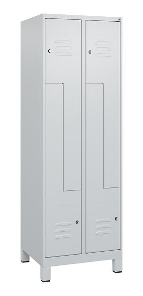 C+P Z-Spind Classic PLUS, voeten, 4 vakken, 1800x600x500mm, 7035/7035, cilindersloten, 0800137-204 S10024
