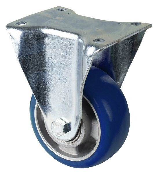 BS Rollen zwaarlastwiel bokwiel, polyurethaan wiel 83 Shore, aluminium velg, kogellager, plaat, diameter: 125 mm, N110.B92.125