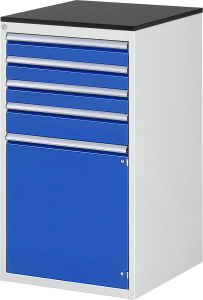 RAU ladekast serie 7000, B580xD650xH1030mm, laden: 3xH90, 1xH120mm, draaideur H540mm, werkblad melaminehars gecoat, 03-L7.3AR-M.11
