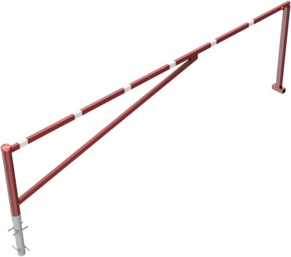 Schake draaihek, voor inzetting in beton, thermisch verzinkt en rood gecoat, dagbreedte: 4500 mm, met driehoekslot, 413_450FB
