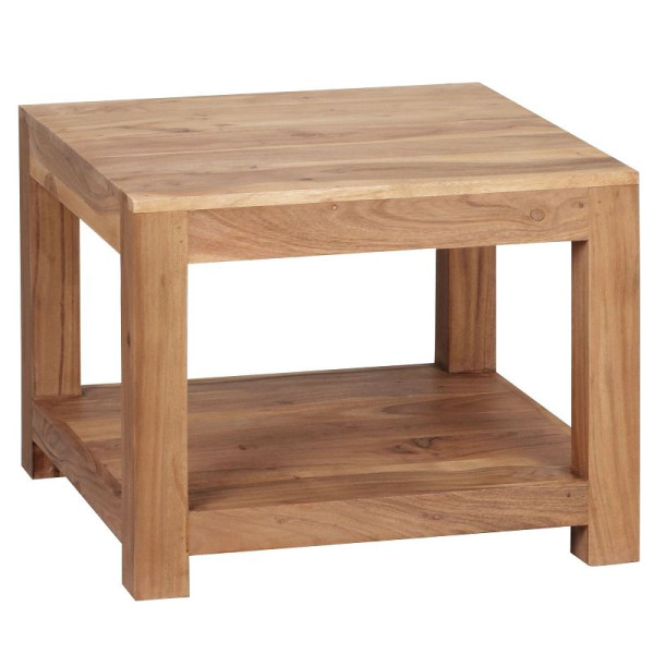 Wohnling salontafel MUMBAI massief acaciahout 60 x 60 cm, ontwerp donkerbruin, landelijke stijl, WL1.571