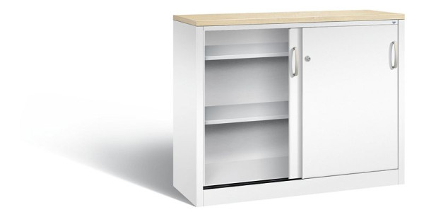 C+P dressoir met schuifdeuren Acurado, H1000xB1200xD400mm, kleur: verkeerswit, beugelgreep, 2046-00 S10282