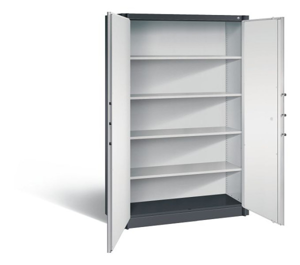 C+P brandwerende kast Certos, H1950xB1200xD500mm, kleur: zwartgrijs/lichtgrijs, handgreep, 5 OH, 1180-00 S10281