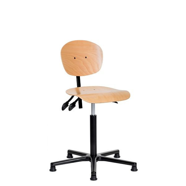 SOFAME werkstoel NATUR met glijders, zithoogte 39-53, aluminium onderstel, W050050002