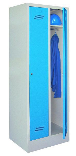 Pavoy Kleiderschrank mit Sockel 1850/500/600, 2 Abteile, Zylinderschloss, 60201-213-431-910