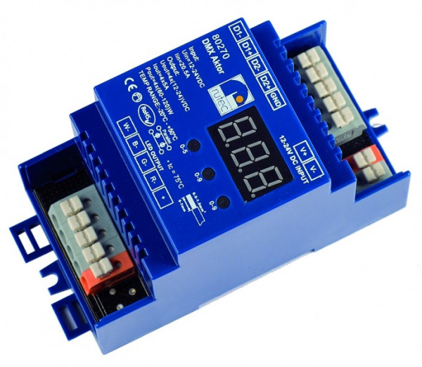rutec Projekt DMX actuator 12 - 24V serie installatie meerkleurig DMX actuator 4x1 kanaal 3/4 adressen, PHZ270