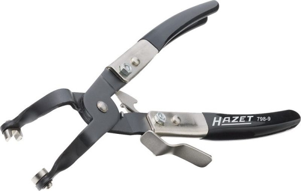 Hazet slangklemtang, vergrendeling, draaibekken, 110° gebogen - voor krappe ruimtes, gedompelde handgrepen, 798-9