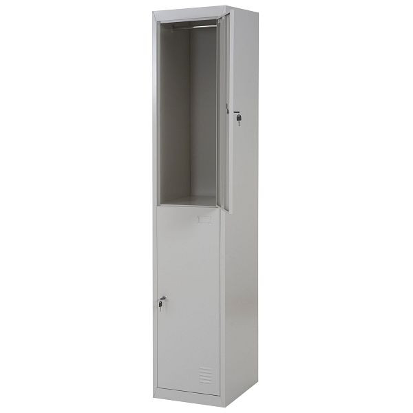 Mendler locker HWC-G88, lockerkast locker voor waardevolle spullen, metaal 185x38x45cm grijs, 55306