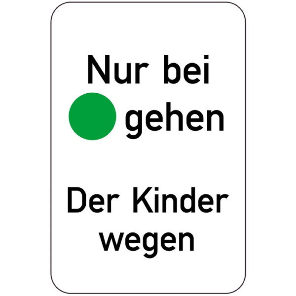 Steen HGS speciaal bord, ga alleen als het groen is. In het belang van kinderen, 15193