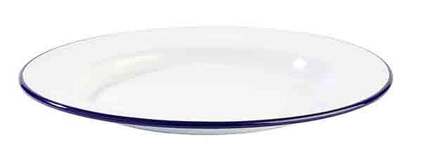 APS bord, vlak -ENAMELWARE-, Ø 20 cm, hoogte: 2 cm, geëmailleerd plaatstaal, binnen: wit, buiten: wit, 40664