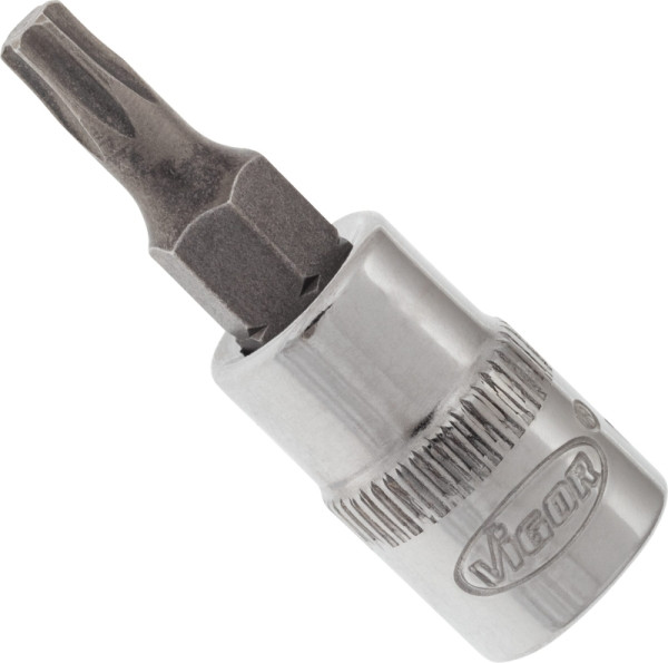 VIGOR TORX® schroevendraaierbit, hol vierkant 6,3 mm (1/4 inch), binnen TORX® profiel, T20, V2444N
