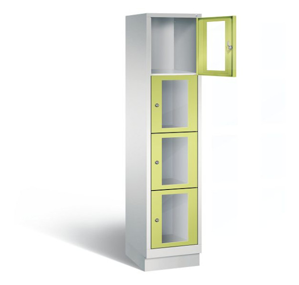 C+P lockerkast Classic, H1800xB420xD500mm, kleur: lichtgrijs / virid groen, 8020A124 S10007