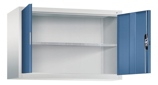 C+P bovenkast Acurado, H790xB1200xD400mm, kleur: lichtgrijs / verre blauw, verzonken handgreep, 9465-009 S10070