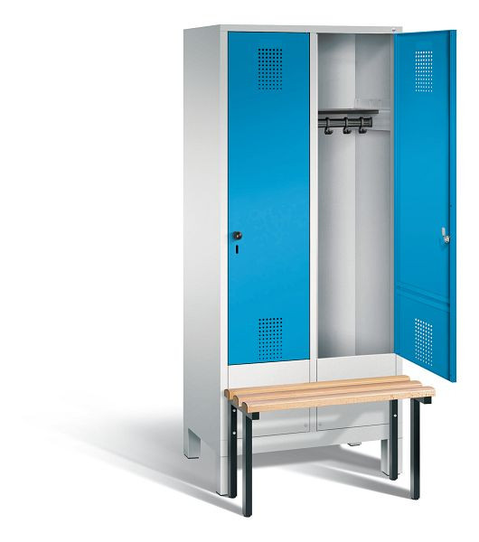 C+P garderobe Evolo, H1850xW810xD815mm, kleur: lichtgrijs / lichtblauw, 48030-22 S10017