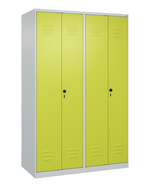 C+P Umkleidespind Classic PLUS SW, 4 Abteile, 1850x1200x500mm, 7035/0024, Drehriegel, 080002-40 S10010