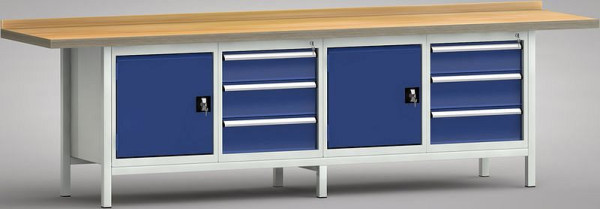 KLW standaard werkbank - 3000 x 700 x 840 mm L x D x H, WS427N-3000M40-E1660
