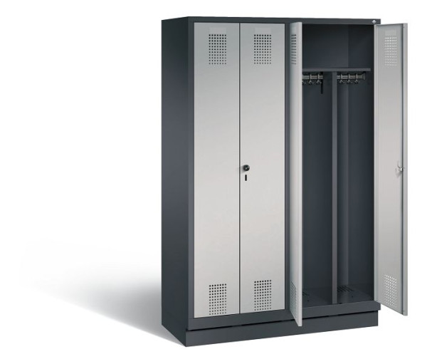 C+P zwart wit kastje Evolo, H1800xW1190xD500mm, kleur: zwart-grijs/wit aluminium, 48022-40 S10110
