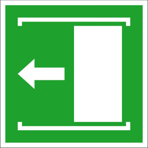 Stein HGS HGS reddingsbord schuifdeur gaat naar links open, 150 x 150 mm / folie, zelfklevend, 38.a2190